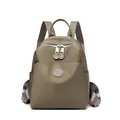 Elegant khaki brown waterproof nylon backpack for women minimalist style for travel - Small Brown