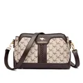 Elegant women's crossbody square bag with brown kangaroo print and golden hardware - Lattice & Brown