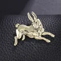 Élégante broche lapin en or vintage, un accessoire animalier chic pour vestes et sacs - Bronze Antique (Lapin)