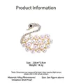 Elegant gold-tone swan brooch with white imitation pearls and sparkling rhinestones - Gold (XD823104)