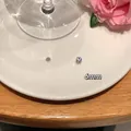 Detailed macro view of 6mm zircon magnetic stud earring on a white plate with a rose - 6mm / Silver