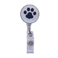 Retractable ID badge holder with cute blue cat paw print design - Dark Blue and White Cat Paw Style (07)