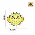 Schattige gele kogelvis PVC zachte rubberen koelkastmagneet, afmetingen 5,5x4,6cm - 河豚(BXH25007)
