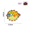 Cartoon kogelvis PVC zacht rubberen koelkastmagneet met rugmagneet, maat 5,5cm x 4,5cm - 黄河豚(BXH25007)