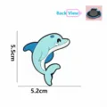 Cartoon dolfijn koelkastmagneet van zacht PVC, lichtblauw, maat 5,5 cm x 5,2 cm - 海豚(BXH25007)