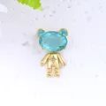 Exquisite hellblaue Kristall Bär Astronaut Brosche mit Goldfinish Reversnadel für Anzüge - Blauer Kristallbär