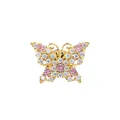Eleganter Schmetterlings-Anstecknadel mit rosa und weißen Strasssteinen auf Goldgrund - Schmetterlingsform (TXZ188 Silber) / Silber