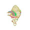 Elegant vibrant multicolored enamel bird brooch with a gold-plated finish for jackets - Phoenix Shape (TXZ041 Gold) / Gold