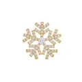 Elegant gold-tone snowflake brooch pin encrusted with sparkling cubic zirconia - Snowflake Shape (TXZ187 Gold) / Gold