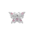 Exquisite silver butterfly brooch pin with pink and white zircon stones for coat - Butterfly Shape (TXZ188 Silver) / Silver
