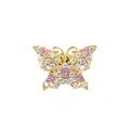 Elegant small butterfly brooch pin with pink and white cubic zirconia in gold finish - Butterfly Shape (TXZ188 Gold)