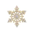 Elegant gold-tone snowflake brooch studded with sparkling crystals for women's suits - Champagne Gold Snowflake (TXZ137)