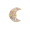 Exquisite crescent moon brooch pin with pink and white zircons set in a gold finish - Moon Shape (TXZ190 Gold)