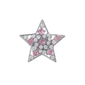 Exquisite mini star-shaped zircon brooch pin with pink and white crystals for fashion - Star Shape (TXZ191 Silver)