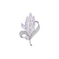 Elegant silver phoenix feather brooch encrusted with sparkling marquise cut crystals for women - Platinum (TXZ166)