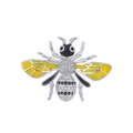 Elegant insect-shaped bee brooch featuring vibrant yellow enamel and cubic zirconia. - Bee Shape (TXZ204 Silver)