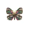 Elegant butterfly brooch pin with colorful rhinestones for women's sweaters and suits - Butterfly - Champagne Gold Colorful (TXZ162)