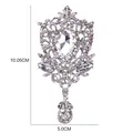 Detailed view of a large silver crystal brooch with 10.05cm by 5.0cm dimensions. - Silver Hollow Spherical Pendant Style (XD7407)