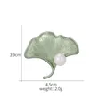 Green ginkgo leaf enamel brooch with pearl, 4.5x3.9cm, elegant vintage style accessory - Ginkgo Leaf Enamel Pearl Style (XD9474)