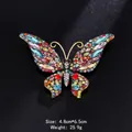 Elegant colorful crystal butterfly brooch pin for women fashion dress accessory - Multi-Color Rhinestone Butterfly Brooch (XD10854-5)