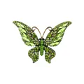 Sparkling elegant green crystal butterfly brooch pin for women's suits and evening dresses - Retro Green Butterfly Style (XD10854-7)