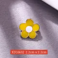 Cute yellow enamel flower brooch pin for shirt collar and clothes fashion accessories - 2.2cm x 2.2cm