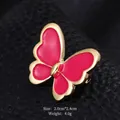 Elegante spilla a farfalla in smalto rosa con cornice dorata per abiti da donna e accessori - Farfalla Rosa Rosso