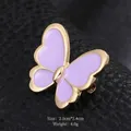 Spilla a farfalla in smalto lavanda con bordi dorati per abiti da donna eleganti - Farfalla Viola