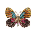 Elegante spilla a farfalla di fascia alta con strass colorati e finitura in lega d'oro - Farfalla-E