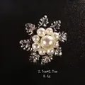 Elegant silver snowflake brooch pin with lustrous white pearls for suits and coats - Snowflake Style (XD7478) / Pin / Silver