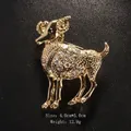 Elegante spilla vintage Ariete in oro con cristalli lucenti per giacche da uomo - Ariete (21 mar - 19 apr)