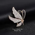 Elegant gold-tone butterfly brooch with sparkling rhinestones for suits and dresses - Butterfly Style (XD9117) / 4.0x5.0cm / Gold