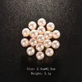Elegant floral pearl brooch pin with gold-tone finish for formal wear accessories - Floral Arrangement (XD8963-1)
