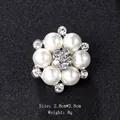 Elegant floral pearl and crystal brooch pin for suits and coats, silver finish - Round Petal (XD8973-2)