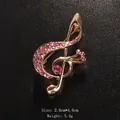 Elegant rose gold musical note brooch pin adorned with sparkling pink crystal rhinestones - Music Note Style (XD9426-1) / Rose Gold/Pink