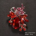 Large vintage red teardrop crystal brooch pin for formal suit and dress accessories - Red Water Drop Style (XD019-2)