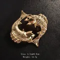 Spilla vintage dorata segno zodiacale Pesci con strass brillanti per abiti - Pesci (19 feb - 20 mar)
