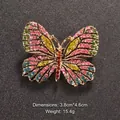 Exquisite colorful rhinestone butterfly brooch pin in gold-tone alloy for garment decoration - Colorful Rhinestone Butterfly Style (XD7339-7)