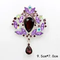Vintage style purple and red crystal rhinestone brooch accessory for sweaters and coats - Red Purple Water Drop Rhinestone Style (XD145-6)