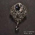 Exquisite vintage palatial style rhinestone brooch with grey teardrop shaped gemstones - Grey Water Drop Radial Style (XD7406-2)