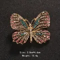 Colorful butterfly rhinestone brooch insect pin in alloy finish - Pink and Cyan Butterfly Style (XD7339-12)