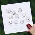 Lot de 10 broches décoratives en émail blanc anti-exposition pour cardigans de femme. - Série Wuhui / 10 Pièces/Paquet / Coloré