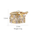 Elegant vintage gold drum brooch pin featuring sparkling crystal rhinestone accents - Creative Drum Aurora Rhinestone (XD10368)