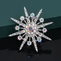 Élégante broche en forme d'étoile à huit branches avec des strass irisés scintillants - Style Multicolore AB