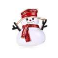 Christmas snowman brooch pin with red enamel hat and scarf details - Snowman Style (xd3050)