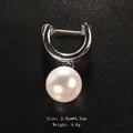 Elegant silver-toned brooch with a large white pearl pendant for women - Simple U-Shaped Horseshoe Pin (XD9336-2) / 2.0x3.5cm / U-Shaped Horseshoe Pearl (Silver)