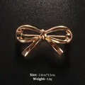 Polished golden metal bow-knot brooch pin for elegant lady suit lapels and dresses - Minimalist Polished Bowknot (XD10914-1) / 2.0x3.5cm / Polished Bowknot (Gold)