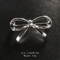 Elegant minimalist silver bow brooch pin with a hollow design for suits and dresses - Minimalist Polished Bowknot (XD10914-2) / 2.0x3.5cm / Polished Bowknot (Silver)