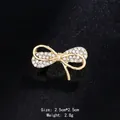 Exquisite golden bow brooch featuring sparkling clear rhinestones, elegant jewelry accessory - Small Hollow Pave Bowknot (XD11055) / 2.5cm x 2.5cm / Hollow Pave Bowknot (Gold)