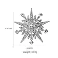 Exquisite silver snowflake brooch with sparkling crystals, 6.6cm size and 31.0g weight - Large Snowflake Style (XD9077-2)